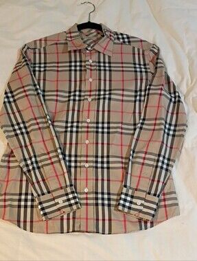 Burberry London Check Shirt NWOT — Beige, Black & Red